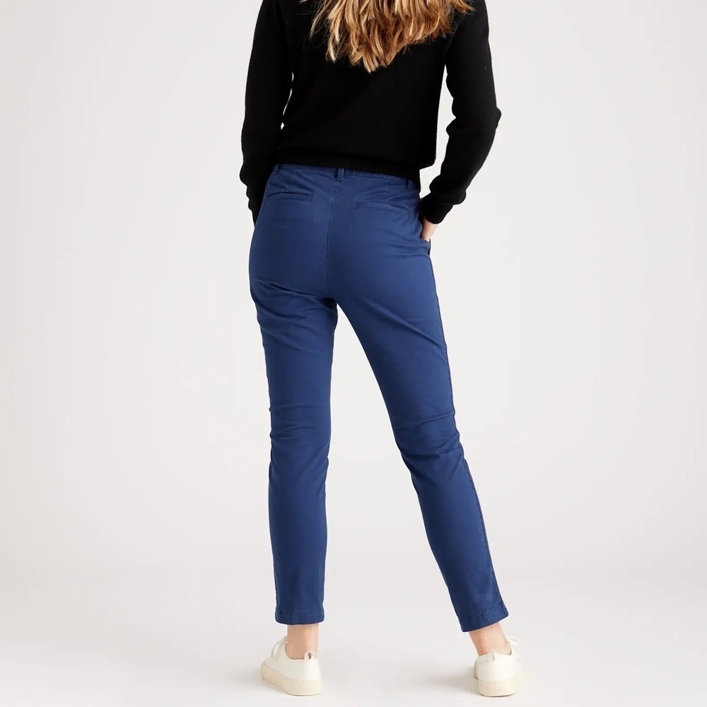 Quince Stretch Cotton Twill Girlfriend Chino Pant | Navy Size 30 - Picture 3 of 11